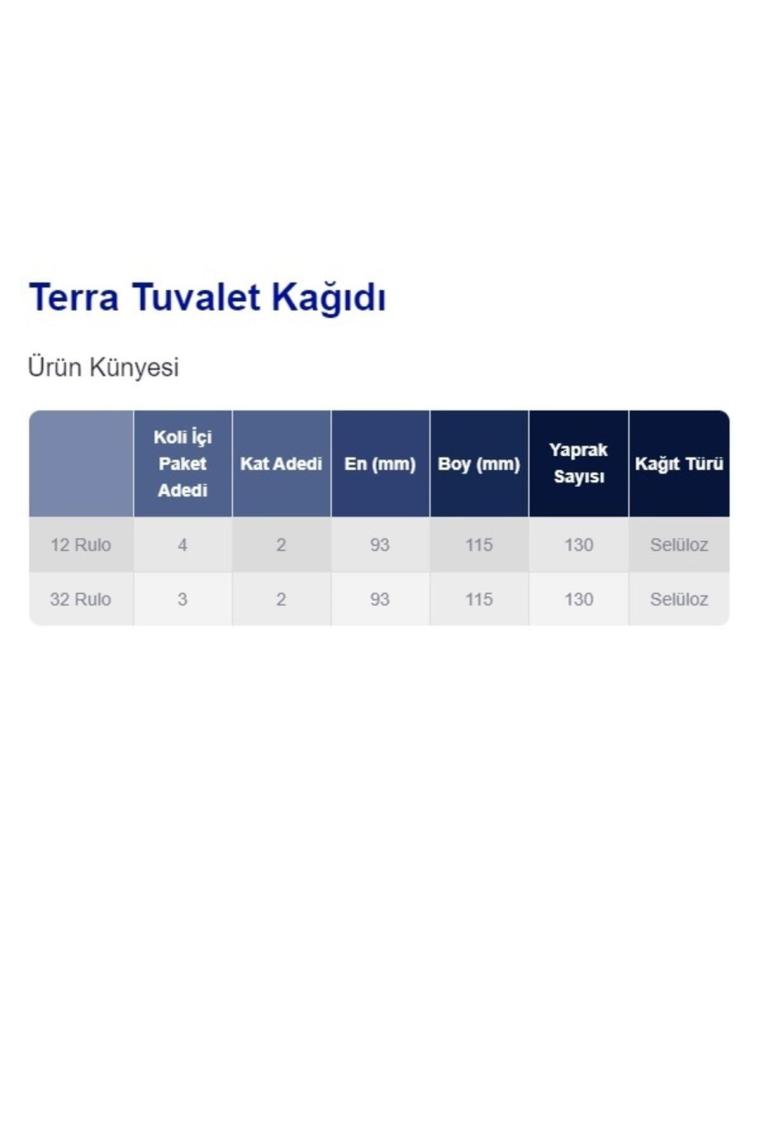 Terra 2 Katlı 32'li Tuvalet Kağıdı