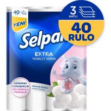 Selpak® Extra Pamuk Katkılı ve Pudra Kokulu 40'lı Tuvalet Kağıdı