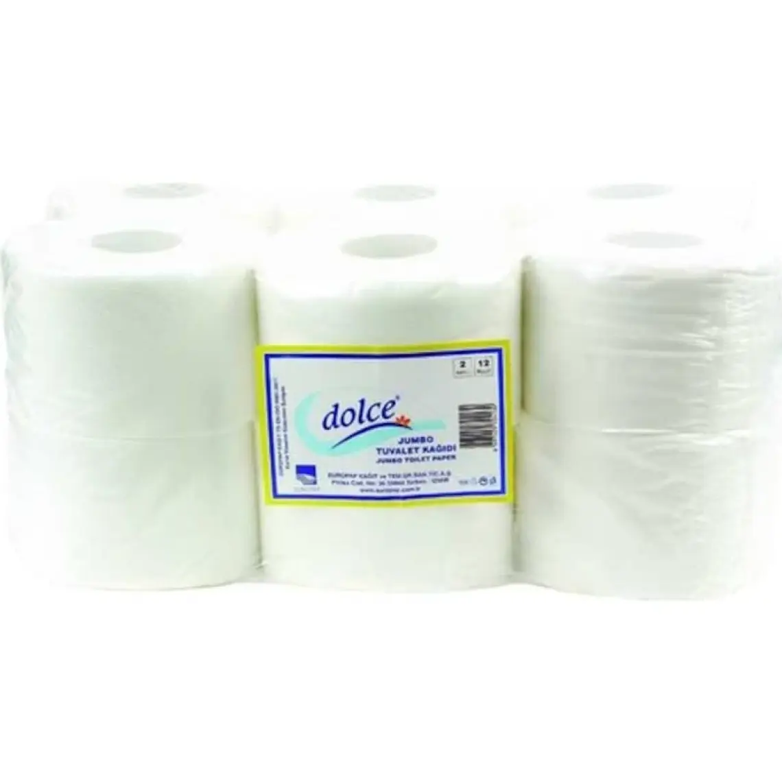 Dolce Jumbo Tuvalet  Kağıdı 4 kg 12 Rulo 2 Katlı (1 Koli)