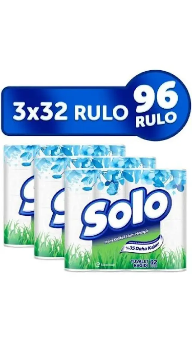Solo Tuvalet Kağıdı 96 Rulo (32x3 Rulo)