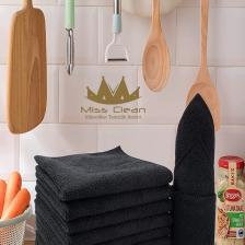 ( 3 Adet ) Diamond Seri Özel Siyah Renk Mikrofiber Genel Temizlik Bezi 40*40 Cm