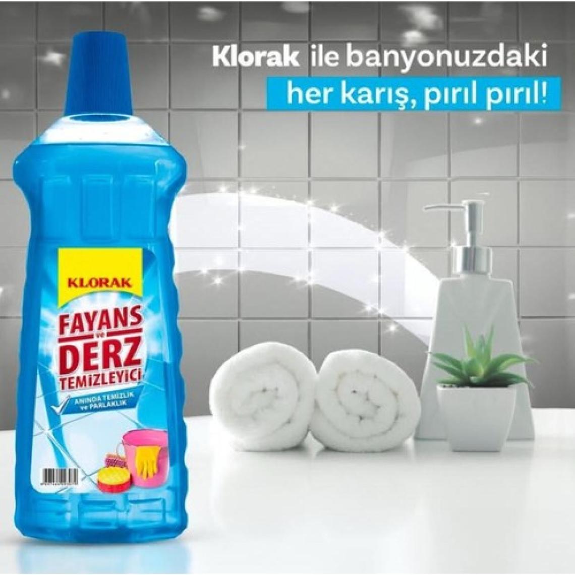 Klorak Fayans Derz Temizleyici 970 ml x 2 Adet Fırsat Paketi