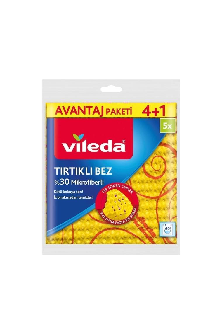 Vileda Tırtıklı %30 Mikrofiber 4+1 Temizlik Bezi
