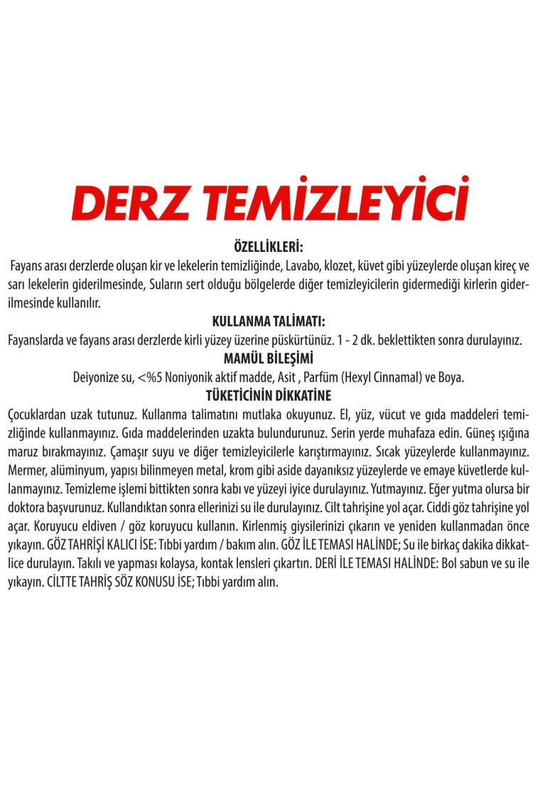 Derz Temizleyici 750 ml