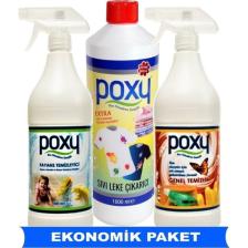 Poxy Genel Temizlik, Sıvı Leke Çıkarıcı, Fayans Temizleyici Set