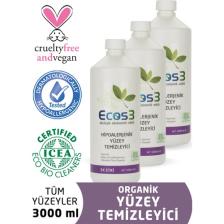 Ecos3 Organik Hipoalerjenik Yüzey Temizleyici 1000 ml x 3lü Set