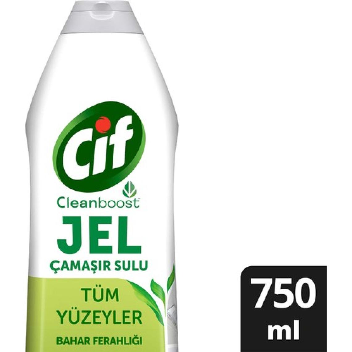 Cif Jel Yüzey Temizleyici Tüm Yüzeyler İçin Çamaşır Suyu Katkılı Bahar Ferahlığı 750 ML