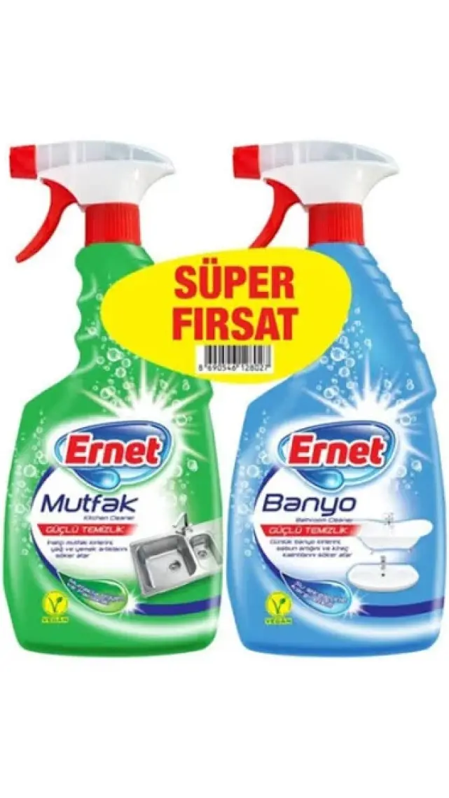 Ernet Mutfak Temizleyici 750 ml + Banyo Temizleyici 750 ml