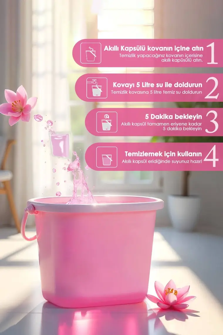 Evonox Clean Yüzey Temizleyici Akıllı Kapsül Lilyum&lotus Kokulu