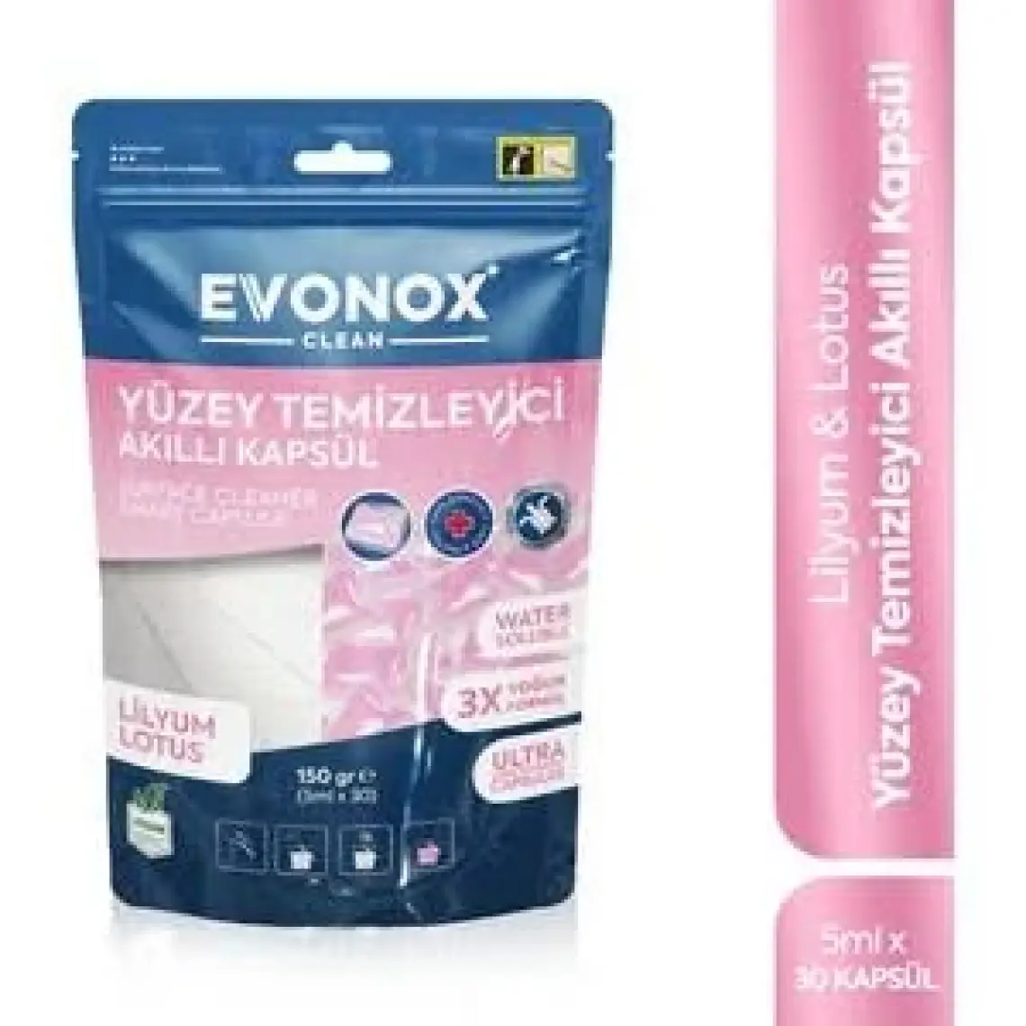 Evonox Clean Yüzey Temizleyici Akıllı Kapsül Lilyum&lotus Kokulu