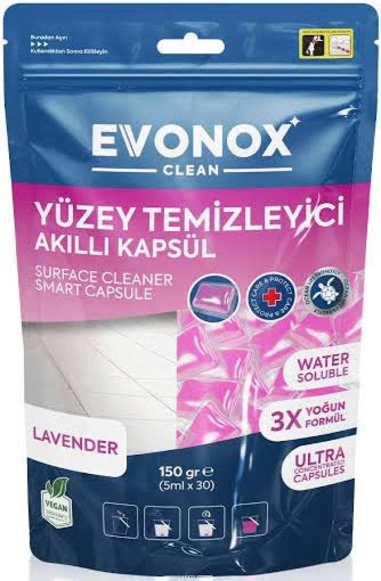 Evonox Clean Yüzey Temizleyici Akıllı Kapsül Lavanta Kokulu