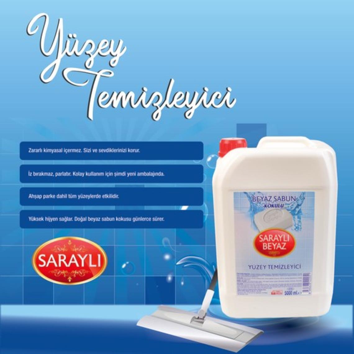 Saraylı Yüzey Temizleyici Beyaz Sabun Kokulu Doğal Çok Amaçlı 5 Litre