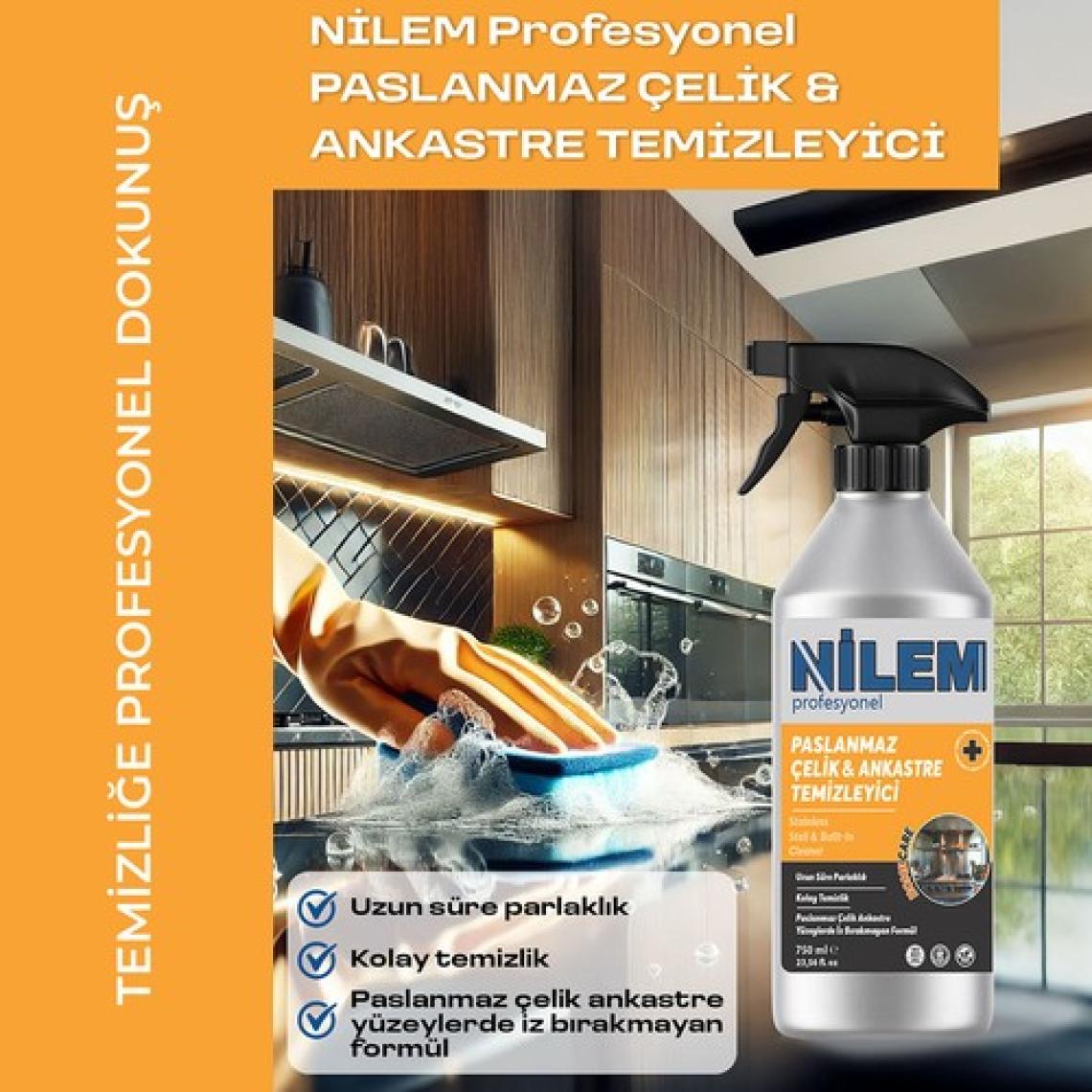 Nilem Profesyonel Paslanmaz Çelik ve Ankastre Temizleyici 750 ml