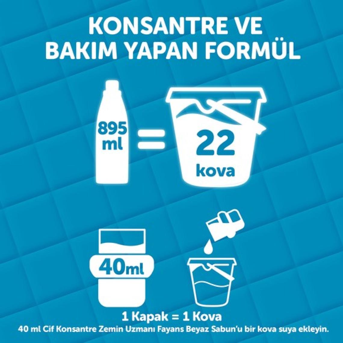 Cif Konsantre Fayans Beyaz Sabun 895 ml Zemin Uzmanı