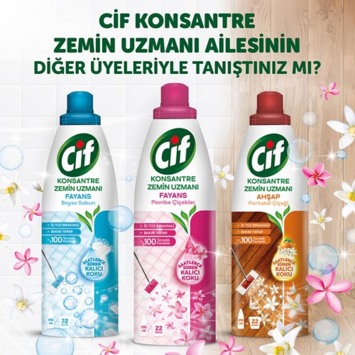 Cif Konsantre Fayans Beyaz Sabun 895 ml Zemin Uzmanı