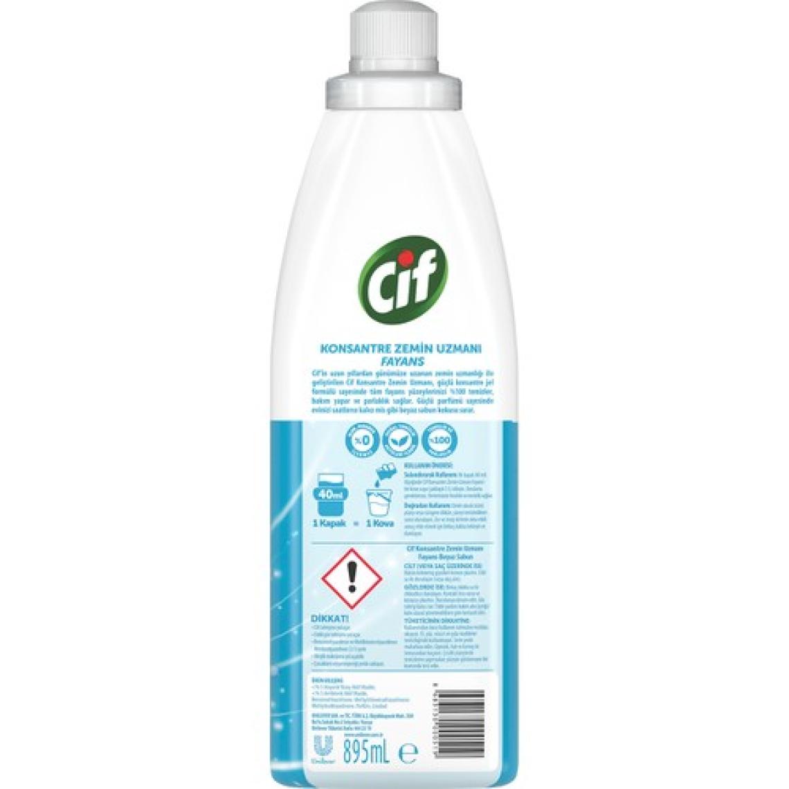 Cif Konsantre Fayans Beyaz Sabun 895 ml Zemin Uzmanı