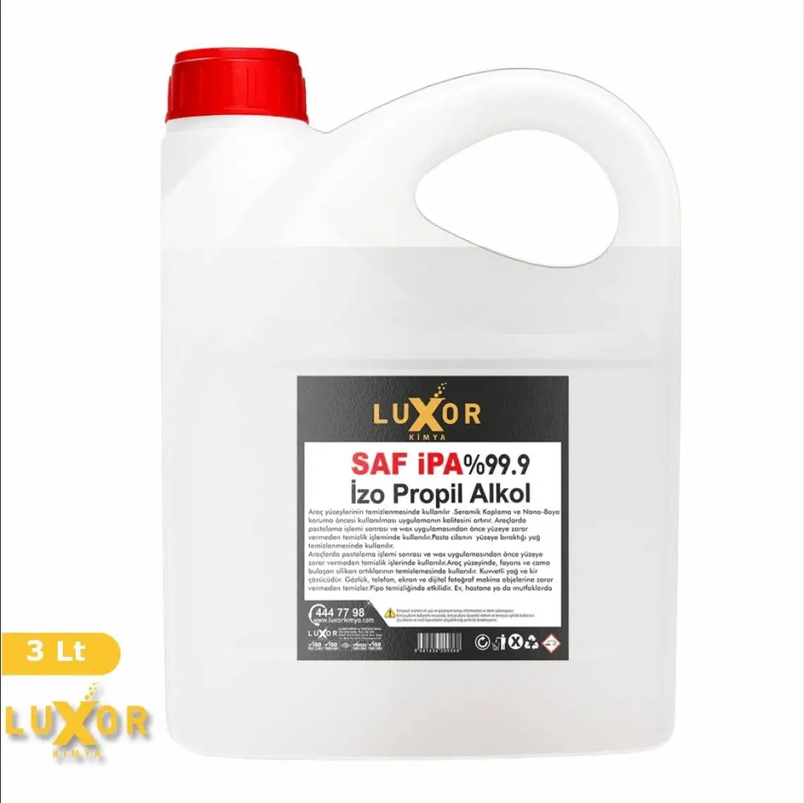 Luxor Kimya %99.9 Saf Ipa Izo Propil Yüzey Temizleyici  3 Lt