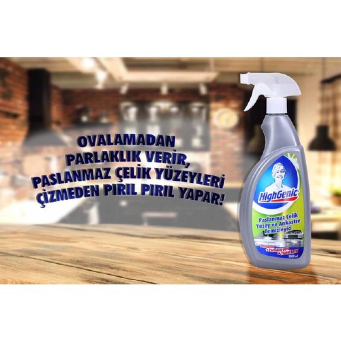 HighGenic Paslanmaz Çelik Yüzey ve Ankastre Temizleyici 1000 ml