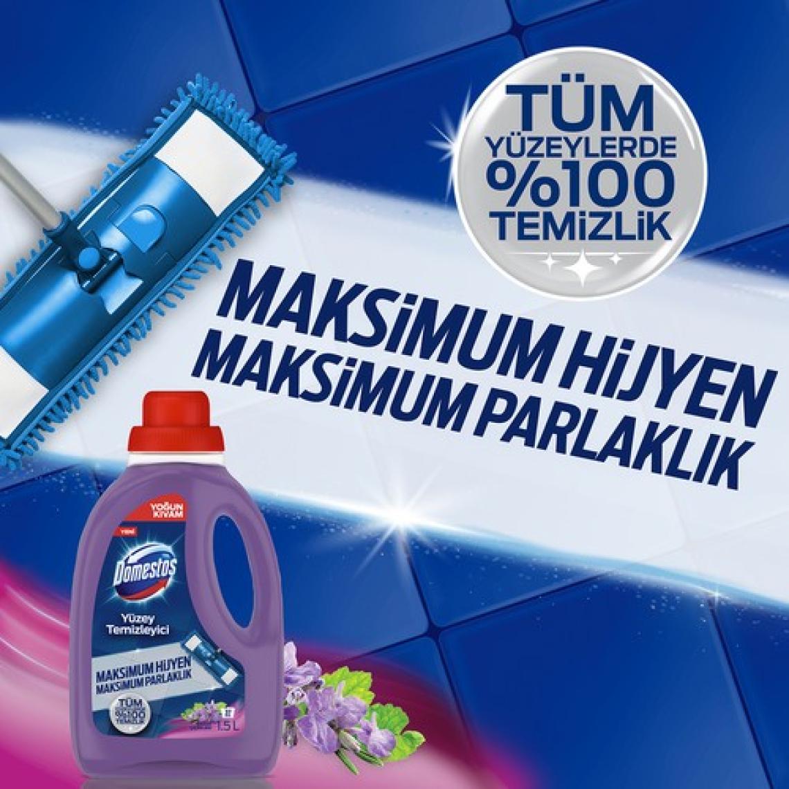 Domestos Tüm Zeminlerde Bahar Çiçekleri Yüzey Temizleyici 1.5 lt