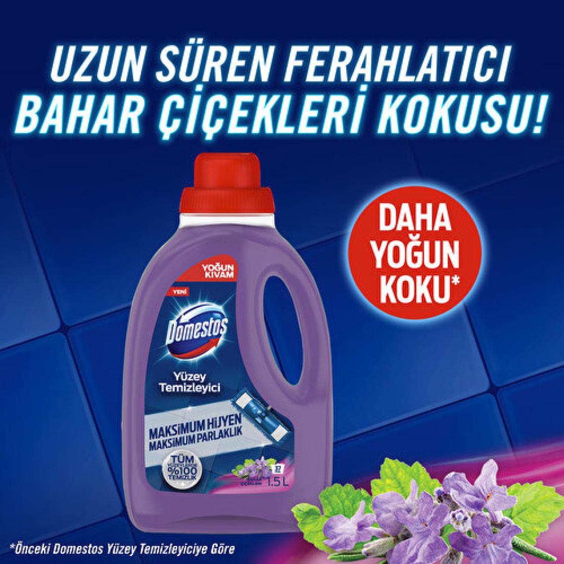 Domestos Tüm Zeminlerde Bahar Çiçekleri Yüzey Temizleyici 1.5 lt
