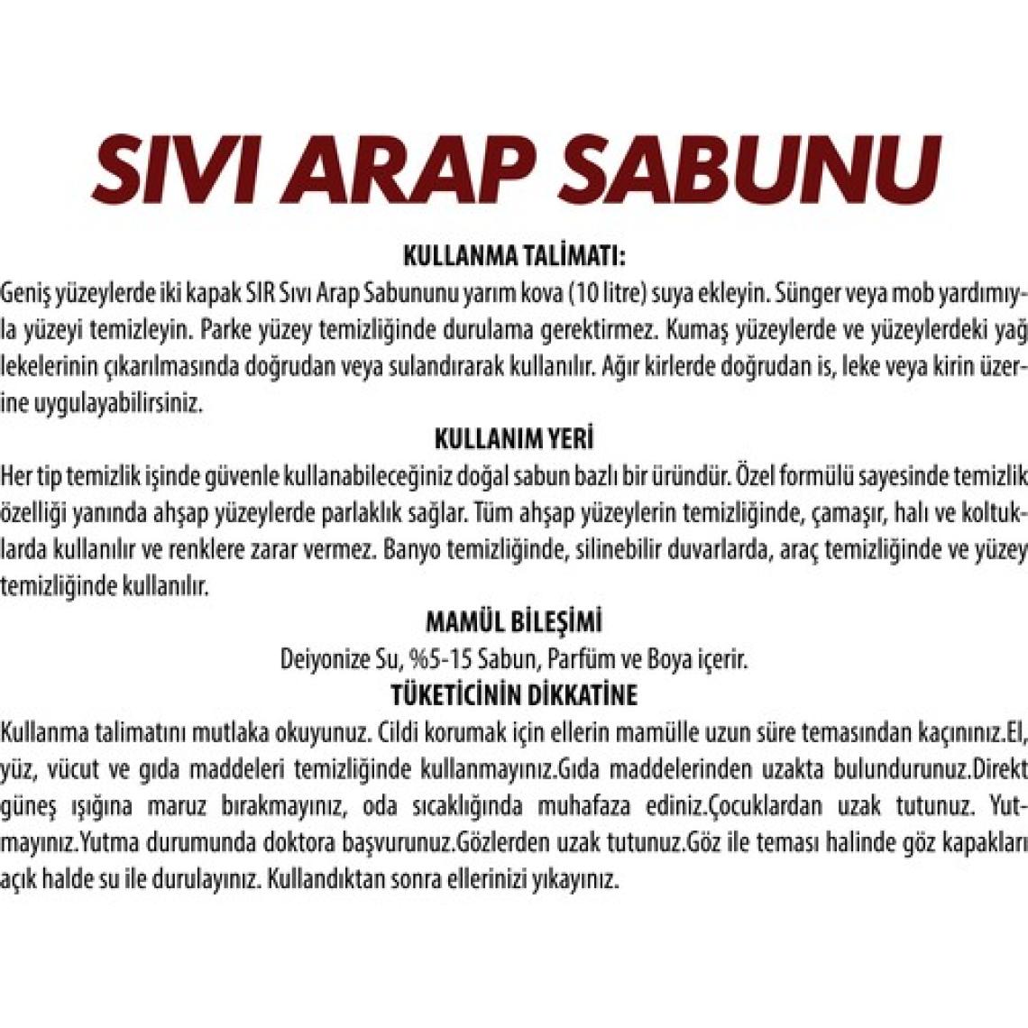 Sır arap Sabunu 1 Lt