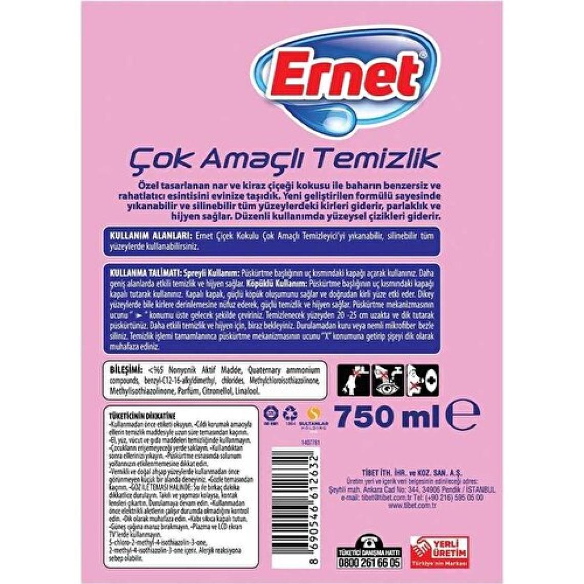 Ernet Çok Amaçlı Temizleyici Çiçek Kokulu 750 ml