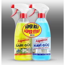 Asperox 6 adet Sarı Güç 1 Litre + Asperox  6 adet Mavi Güç 1 Litre Toplam 12li Paket