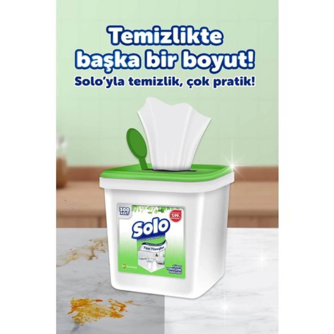 Solo Tüm Yüzeyler Kova Islak Temizlik Mendili 300 Yaprak