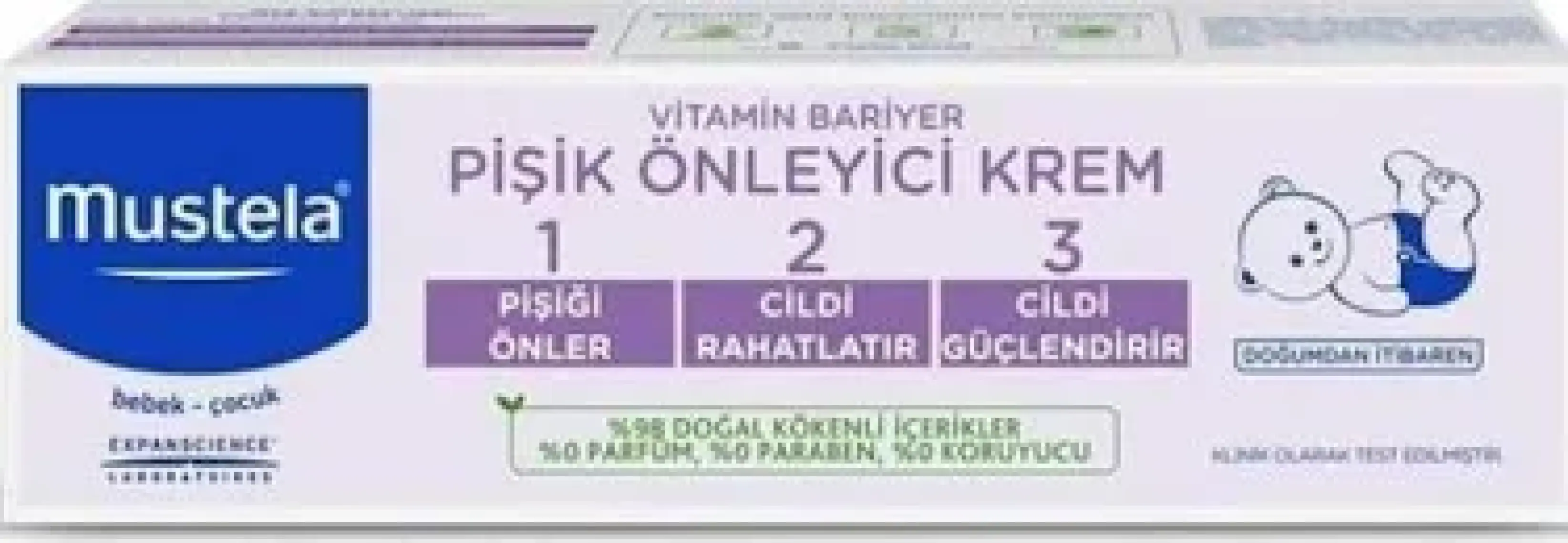 Mustela Pişik Önleyici Krem - Hassas Bebek Cildini Korur ve Rahatlatır, 100 ml