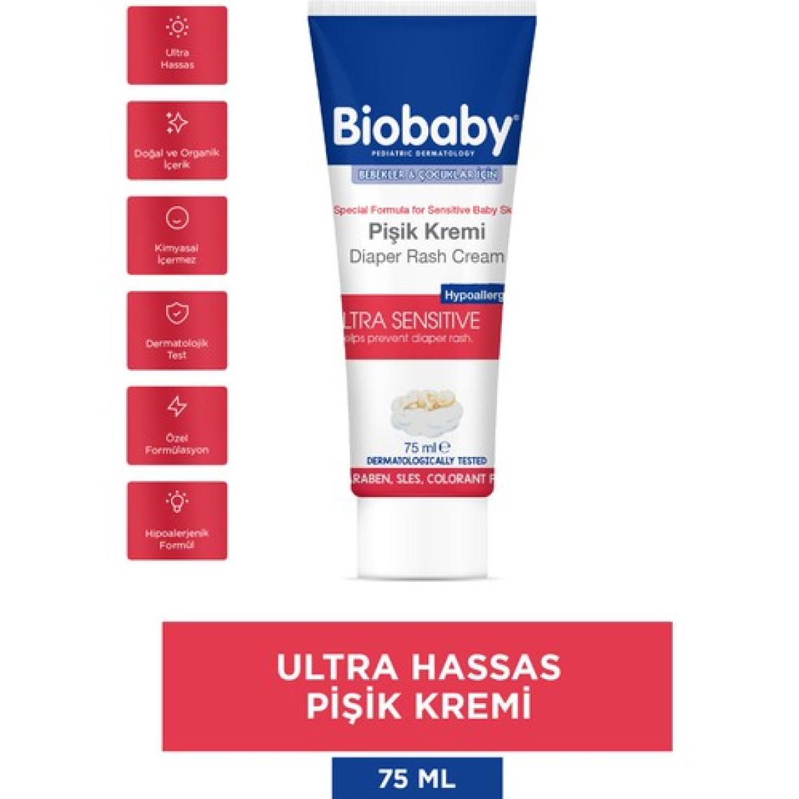 Biobaby Bebek Pişik Kremi %40 Çinko 75 gr - Organik Kır Iğdesi Yağı Ve Zeytinyağı Içerir