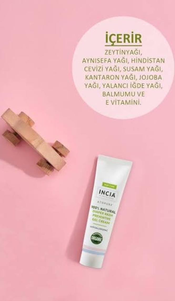 INCIA %100 Doğal Pişik Önleyici Jel Krem Organik Yalancı İğde Bakım Kremi Bitkisel 60 ml