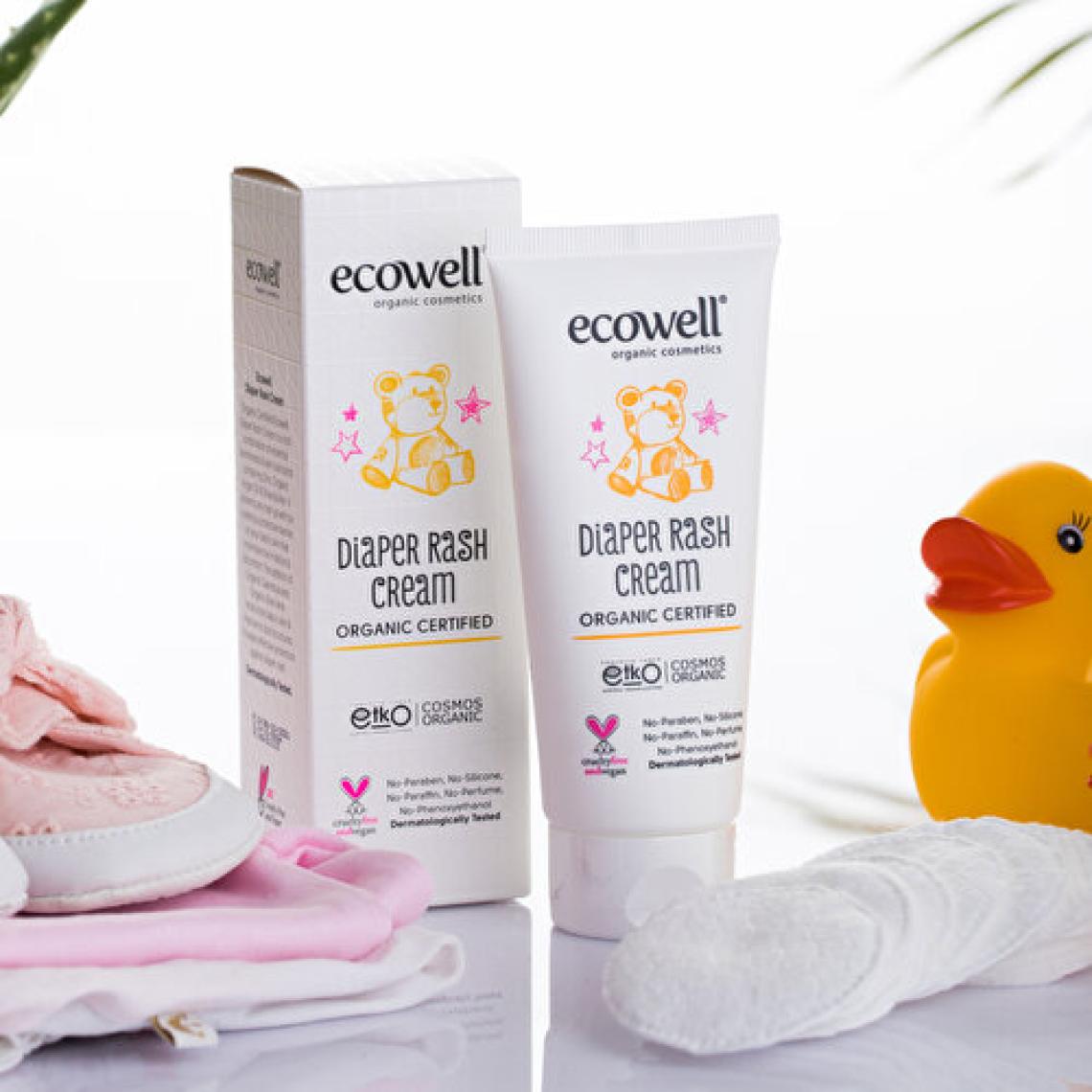 Ecowell Pişik Kremi, Organik & Vegan Sertifikalı, Yenidoğan Rahatlatıcı, Nemlendirici, Tahriş Önleyici 110gr
