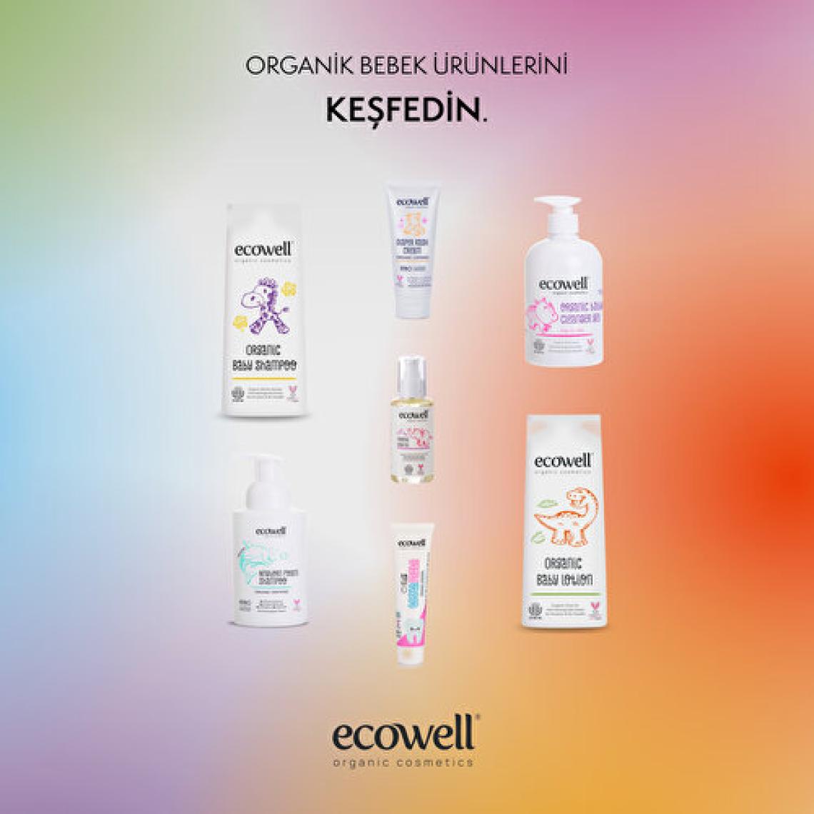Ecowell Pişik Kremi, Organik & Vegan Sertifikalı, Yenidoğan Rahatlatıcı, Nemlendirici, Tahriş Önleyici 110gr