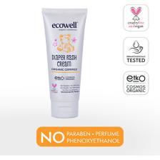 Ecowell Pişik Kremi, Organik & Vegan Sertifikalı, Yenidoğan Rahatlatıcı, Nemlendirici, Tahriş Önleyici 110gr
