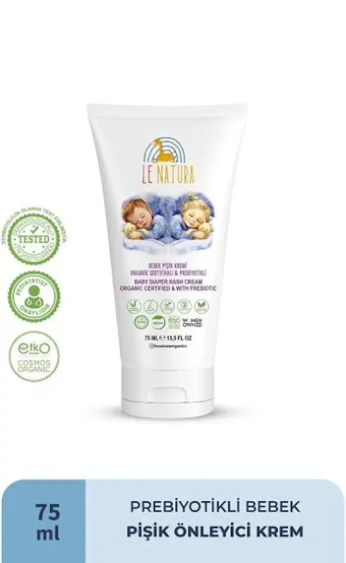 Le Natura , Vegan ve Prebiyotikli Bebek Pişik Kremi - Sarı Kantaron Özlü ve Hodan Yağlı 75 ml