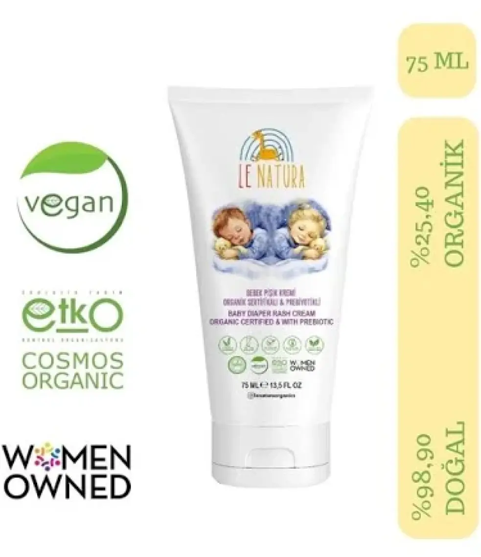 Le Natura , Vegan ve Prebiyotikli Bebek Pişik Kremi - Sarı Kantaron Özlü ve Hodan Yağlı 75 ml