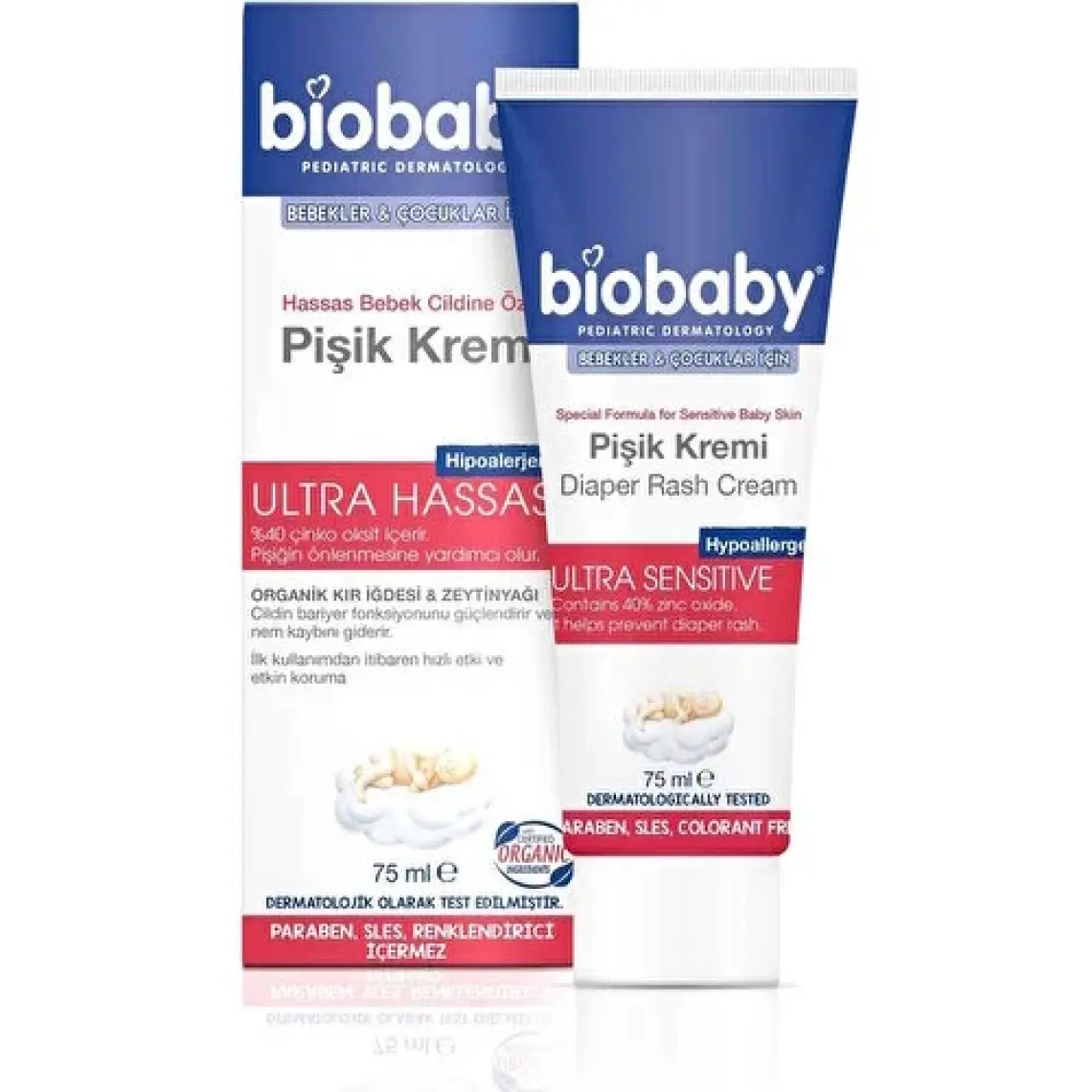 Biobaby Bebek Pişik Kremi %40 Çinko 75 ml