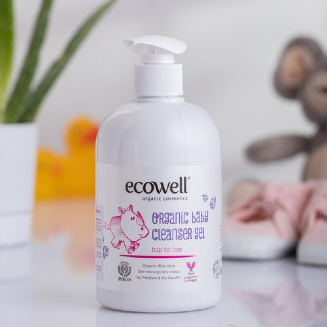 Ecowell Bebek ve Çocuk Temizleme Jeli, Organik & Vegan Sertifikalı, Şampuan, Duş Jeli Sabun Parabensiz 500ml
