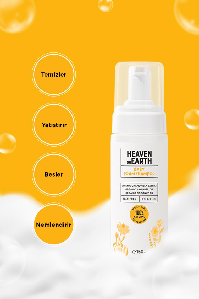 Konak Önleyici Bebek Yenidoğan Köpük Şampuanı %100 Doğal Organik Içerikli Parabensiz Vegan 150ml
