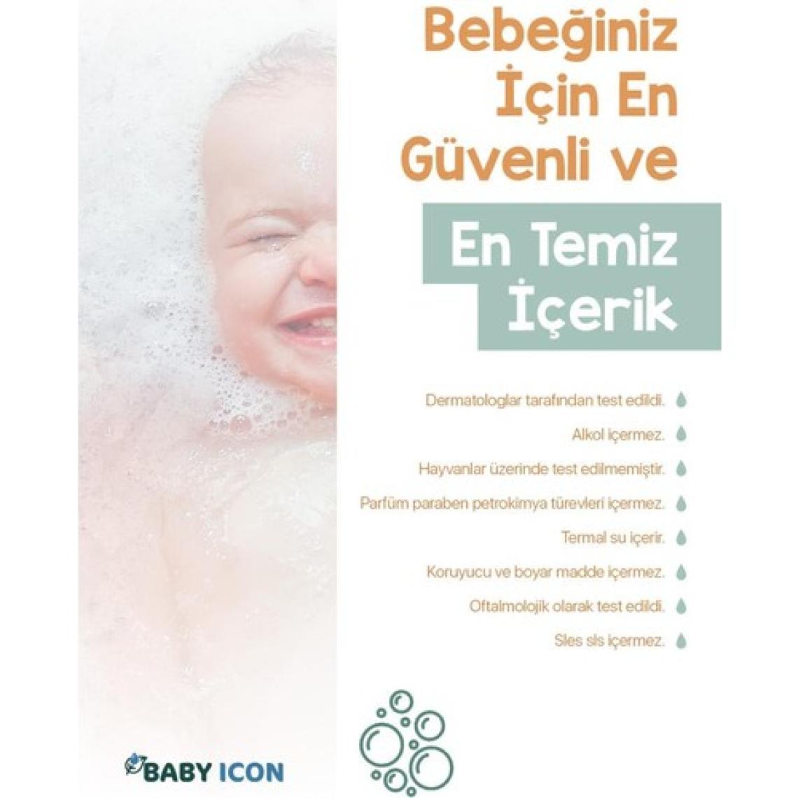 Babyicon Baby Icon Saç ve Vücut Bebek Şampuanı Vegan Sülfat ve Parfüm Içermez 300 ml