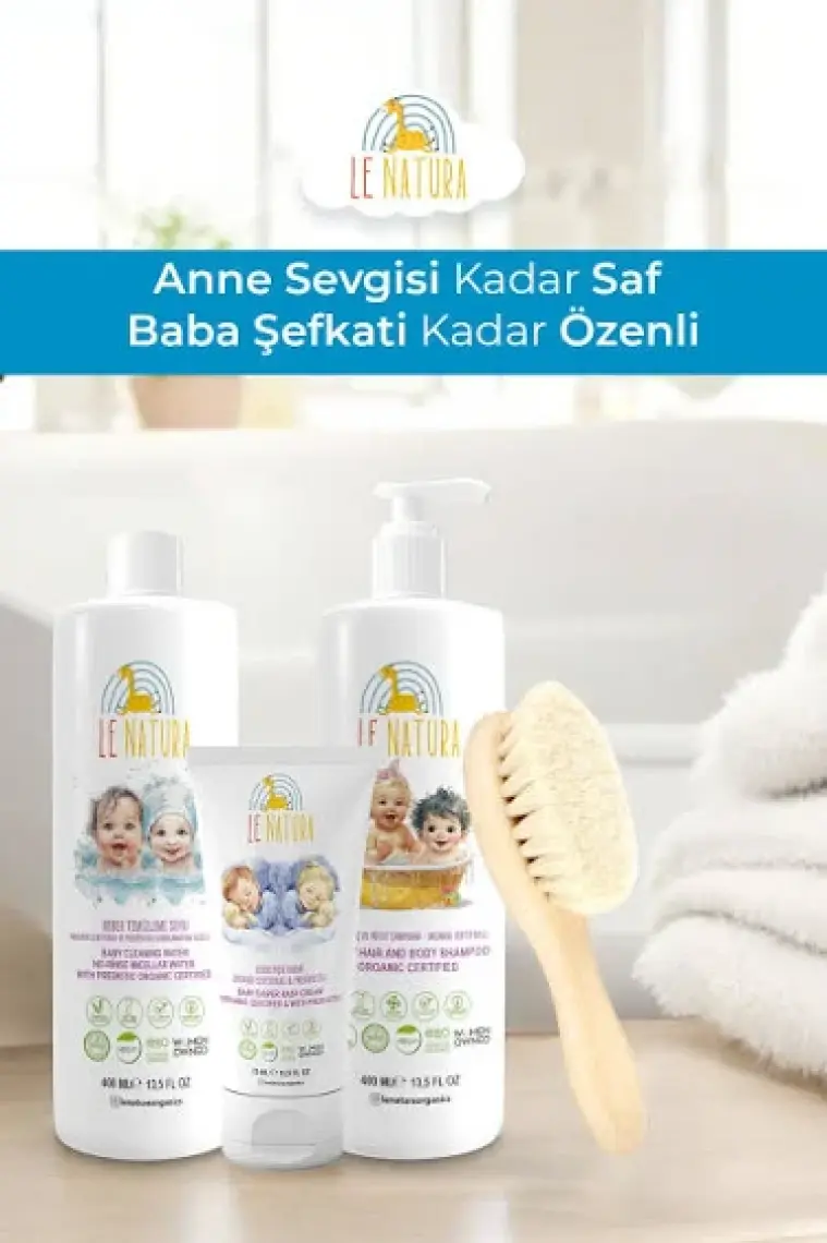 Le Natura Organik & Vegan Sertifikalı, Glutensiz Bebek  Saç ve Vücut Şampuanı - 400 ml
