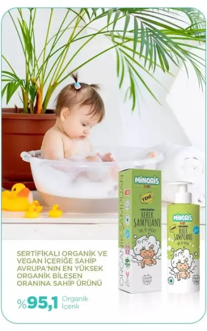 Minoris Kids Organik Saç ve Vücut Şampuanı Karpuz Çilek Kokulu 400ml