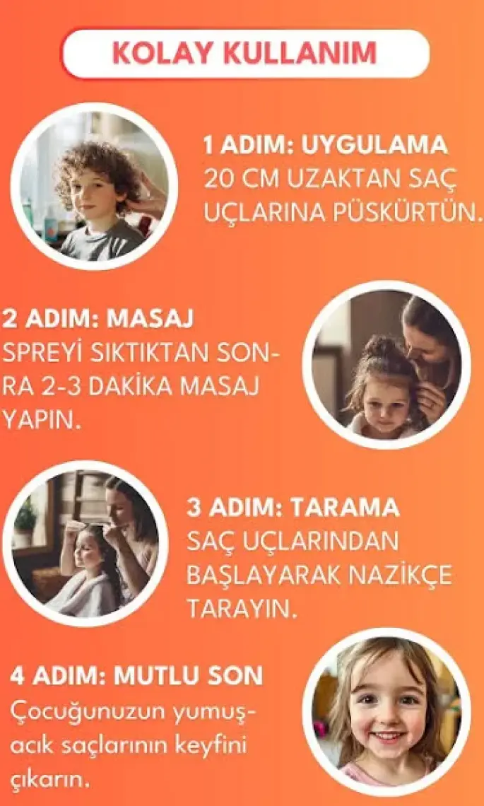 Minoris Kids Organik Kolay Tarama Saç Spreyi 200ml