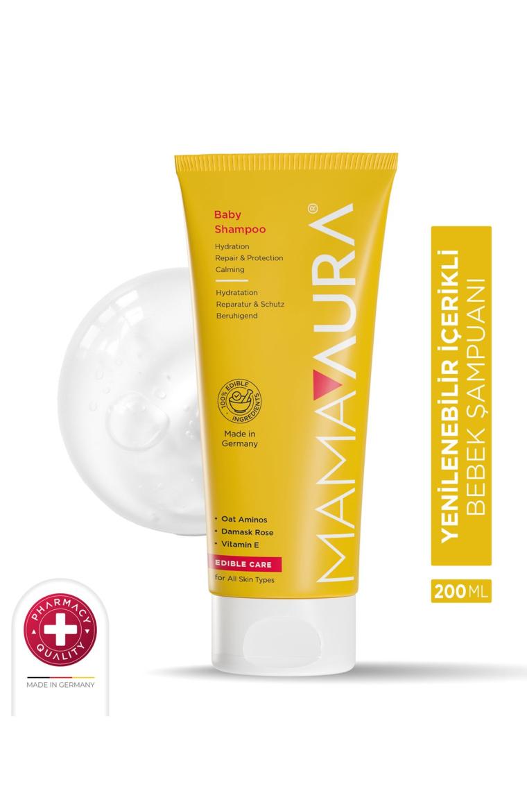 Mamaaura  Yenilebilir Içerikli Göz Yakmayan Bebek Şampuanı - Baby Shampoo 200 ml