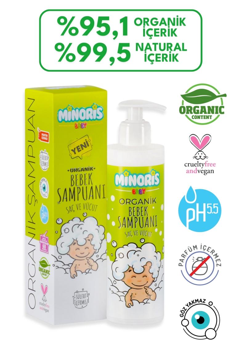 Minoris Baby Organik Saç ve Vücut Şampuanı 400ML