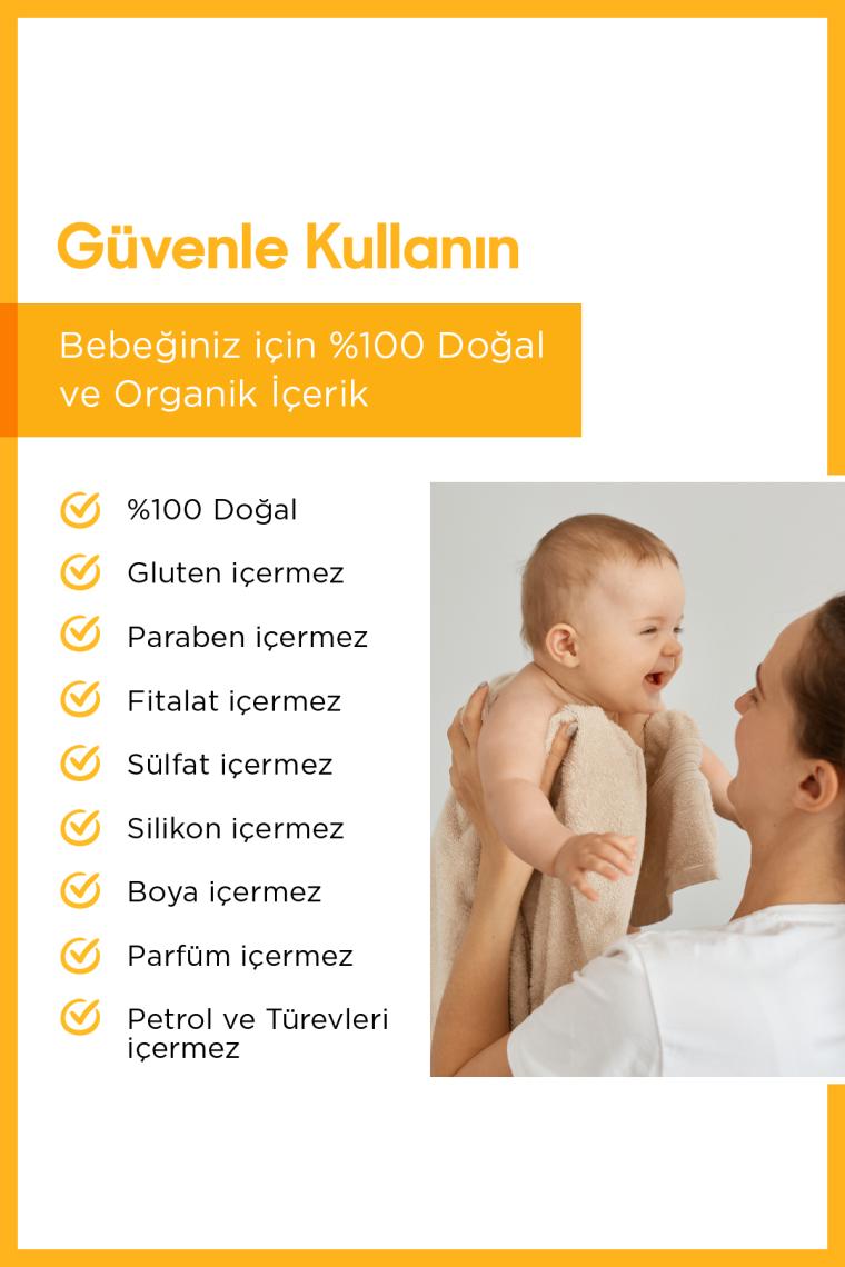 Konak Önleyici Bebek Ve Çocuk Saç Ve Vücut Şampuanı %100 Doğal Organik Vegan Parabensiz 300 ml