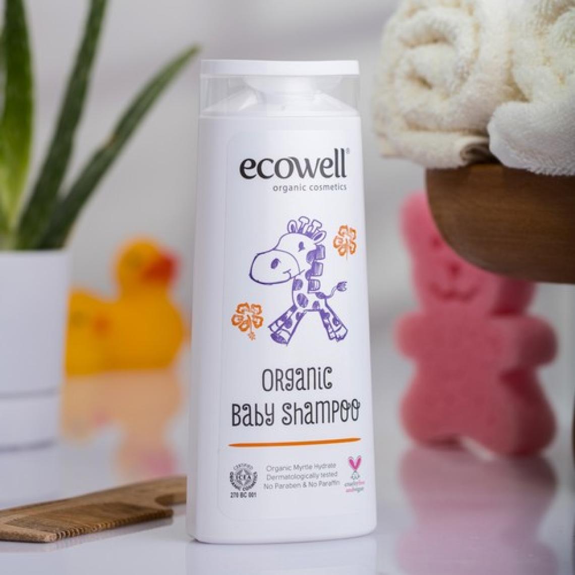 Ecowell Bebek Saç & Vücut Şampuanı, Organik & Vegan Sertifikalı, Parabensiz, Doğal Konak Önleyici 300 ml