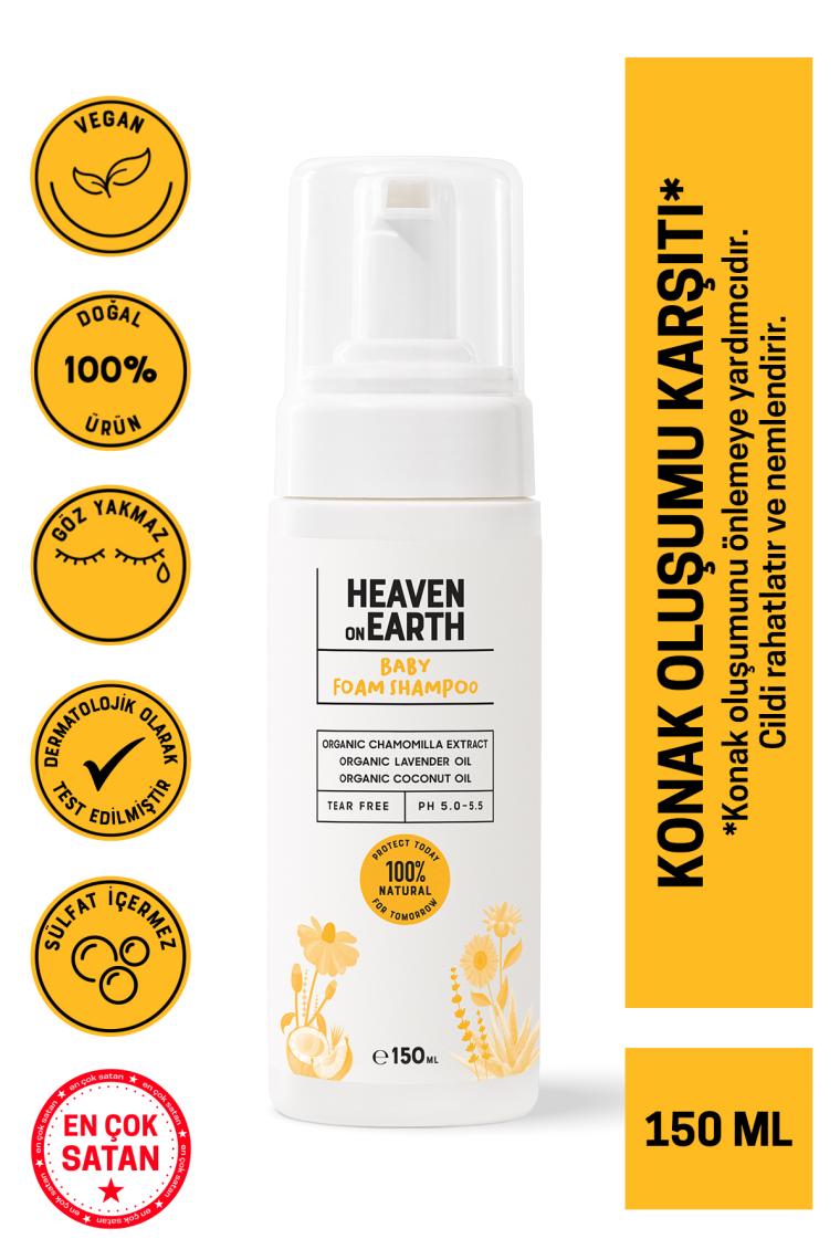 Konak Önleyici Bebek Yenidoğan Köpük Şampuanı %100 Doğal Organik Içerikli Parabensiz Vegan 150ml