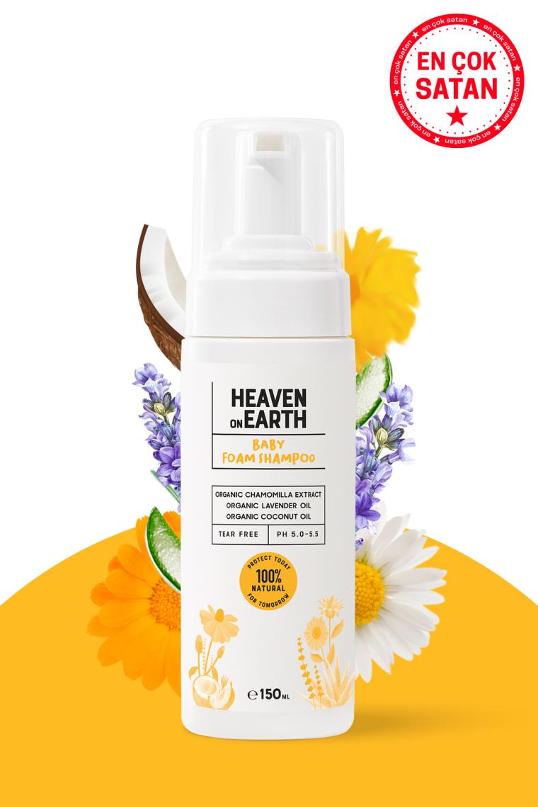 Konak Önleyici Bebek Yenidoğan Köpük Şampuanı %100 Doğal Organik Içerikli Parabensiz Vegan 150ml