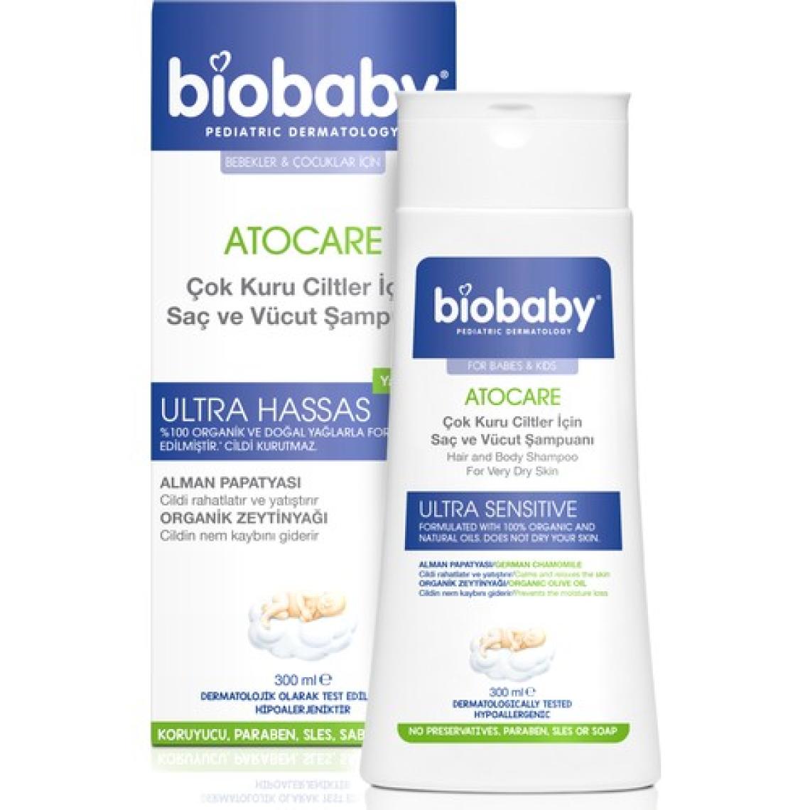 Biobaby Atocare Çok Kuru Ciltler İçin Saç ve Vucut Şampuanı 300 ml